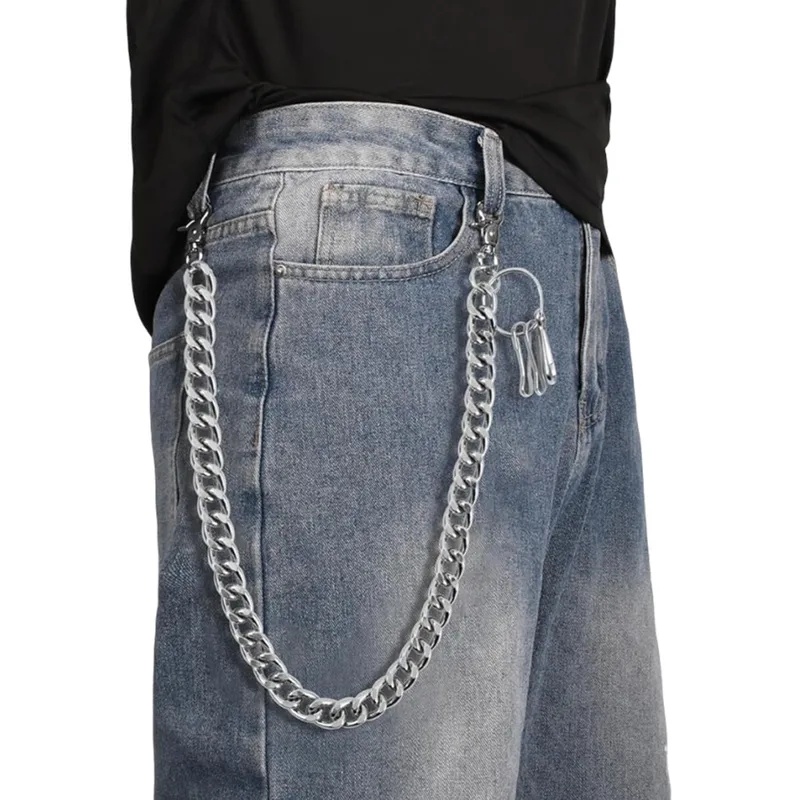 Street Fashion Jeans Men - Harajuku-stijl streetwear hiphop jeans portemonnee ketting