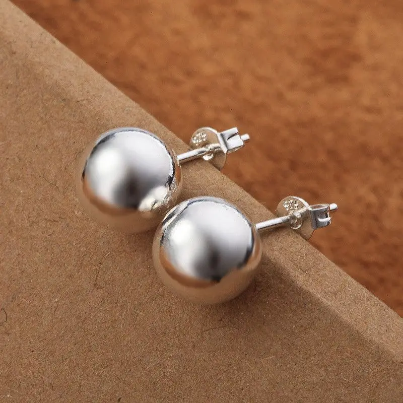 Street Fashion Earrings - 925 Sterling Zilver klassieke 8mm 10