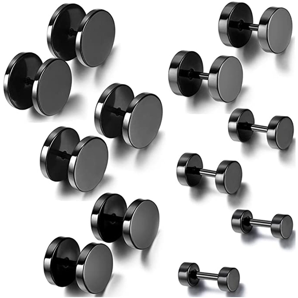 Street Fashion Earrings - 2-delige punk roestvrijstalen schroef halter gotische