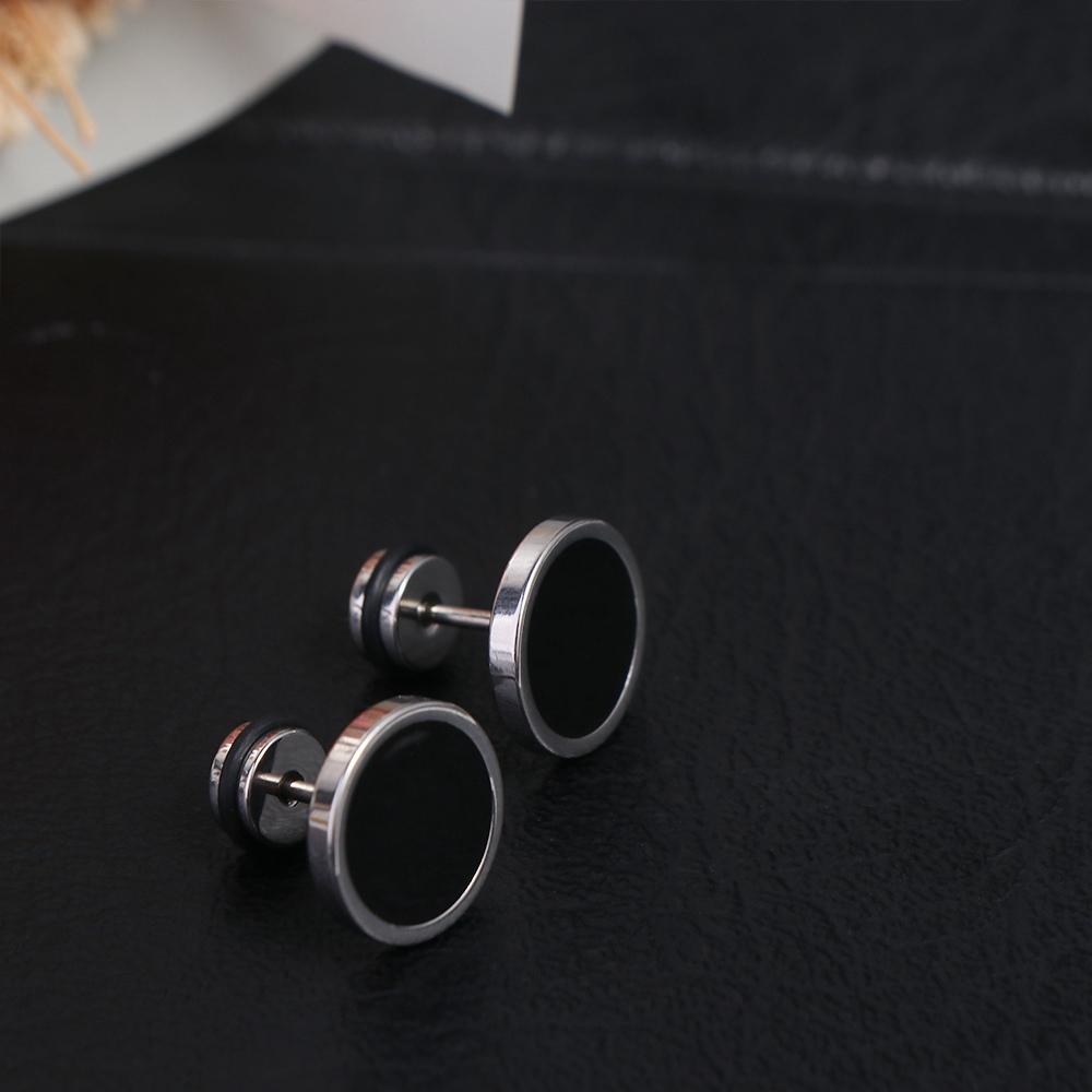 Street Fashion Earrings - Koreaanse stijl ronde zwarte oorringen met
