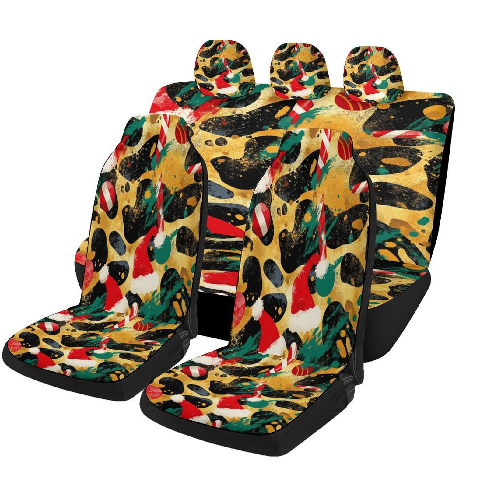 Camo Pattern Set - Kerst-camouflagepatroon autostoelhoezenset voor de meeste auto's,