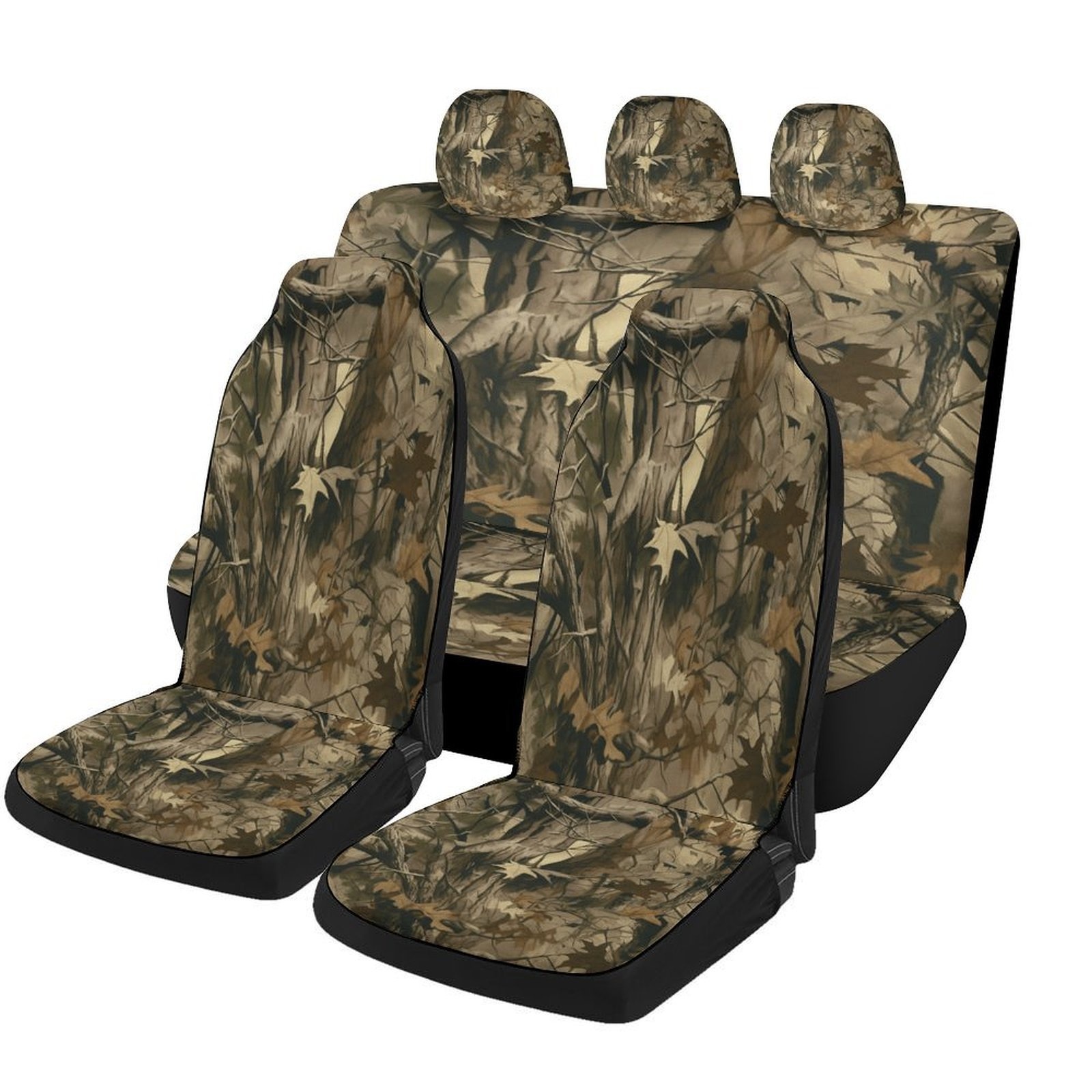 Camo Pattern Set - Autostoelhoesset met boscamouflagepatroon voor de meeste