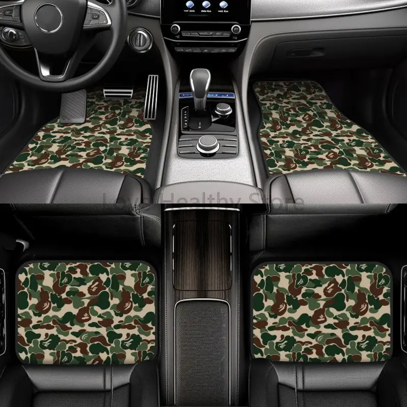 Camo Pattern Set - Aangepaste groene camo patroon auto vloermatten