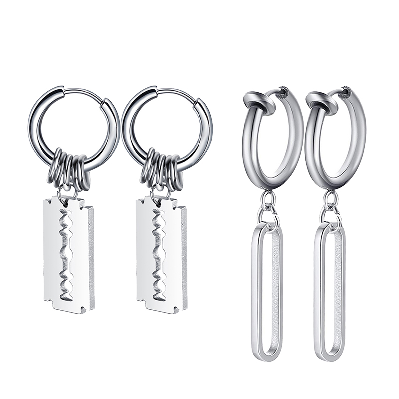 Street Fashion Earrings - Fashion Rvs Blade Oorbellen Vintage Scheermes