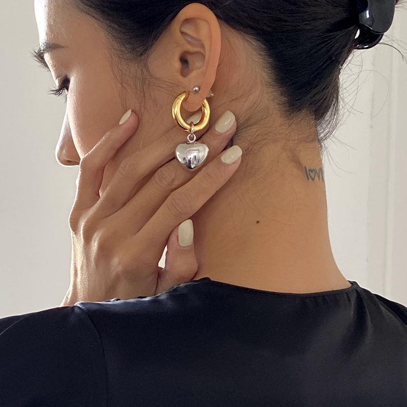 Street Fashion Earrings - Nieuwe minimalistische gouden zilverkleurige gemengde hartvormige