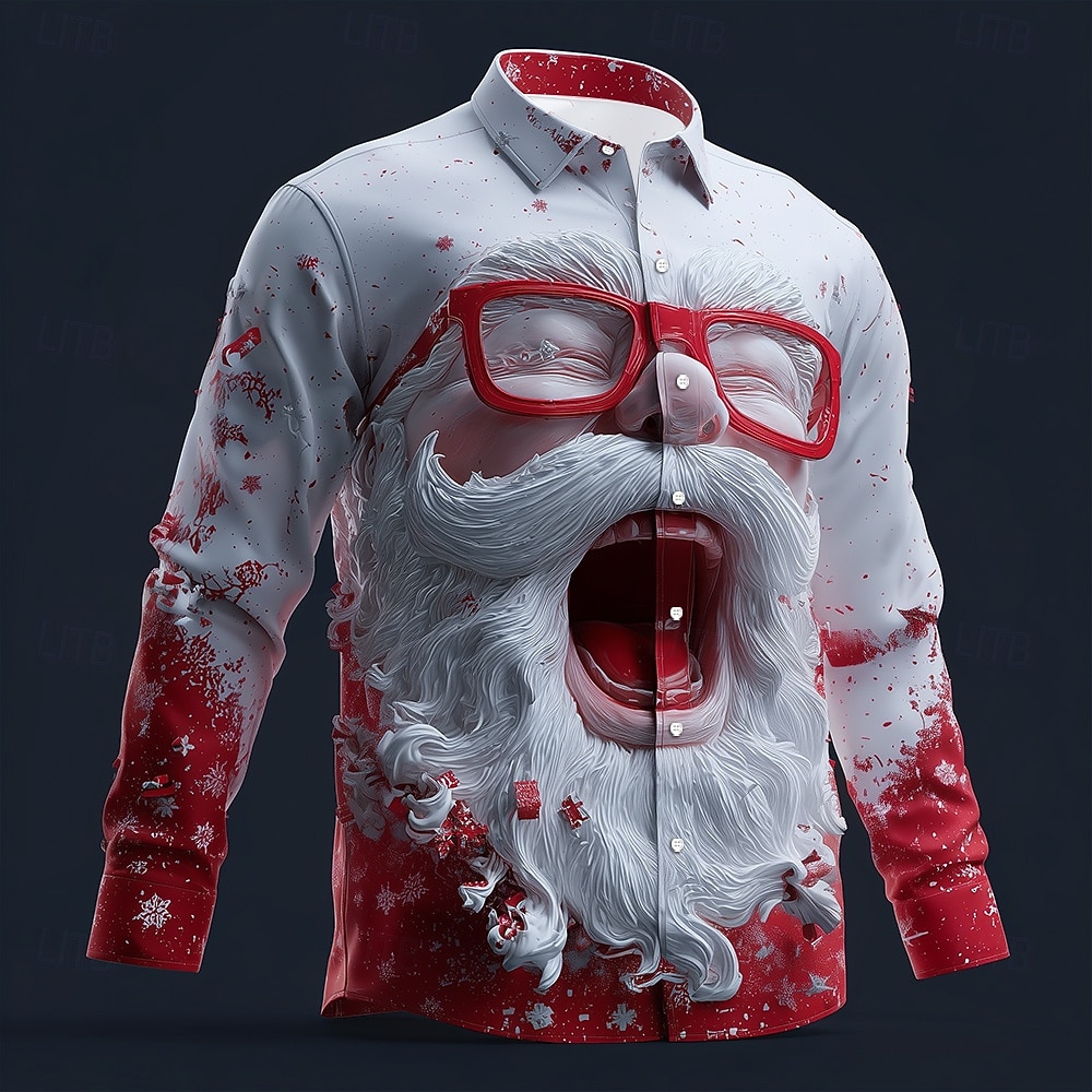 Street Fashion Fall 2025 - Kerst Heren 3D Grafische Lange Mouw,