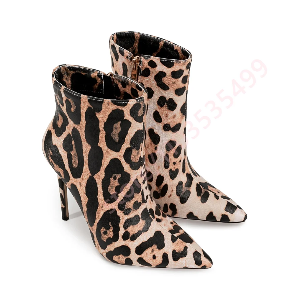 Street Fashion Fall 2025 - 2025 Dames Puntschoen Luipaardprint Rits Stiletto