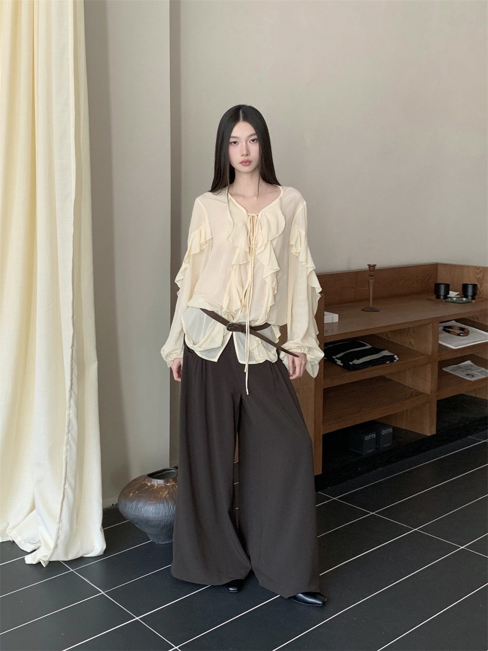 CHEERART Ruches V-hals Tie Fro - Street Fashion Fall 2025 recensie en prijs