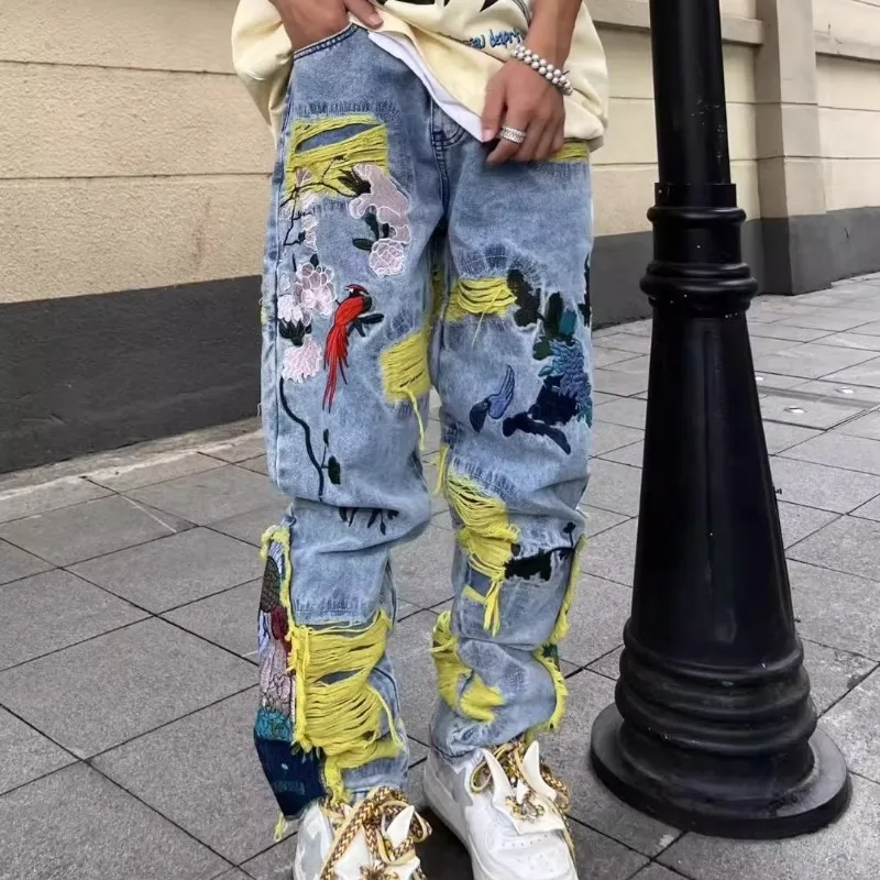 Amerikaanse vintage hiphop bor - Street Fashion Jeans Men recensie en prijs