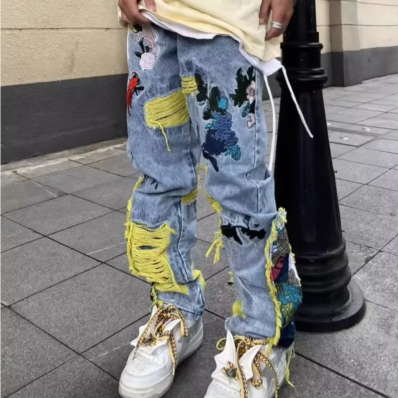 Amerikaanse vintage hiphop bor - Street Fashion Jeans Men recensie en prijs