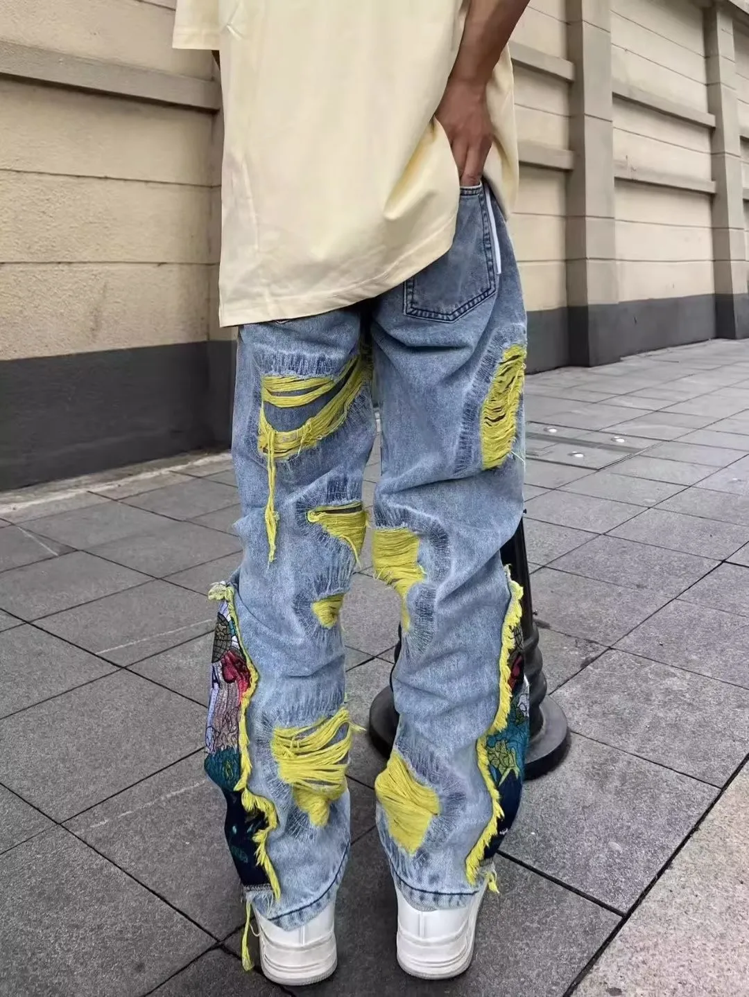Amerikaanse vintage hiphop bor - Street Fashion Jeans Men recensie en prijs