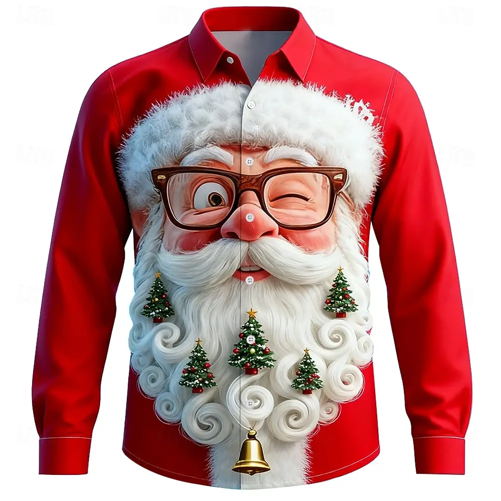 Kerst heren 3D grafische lange - Street Fashion Fall 2025 recensie en prijs