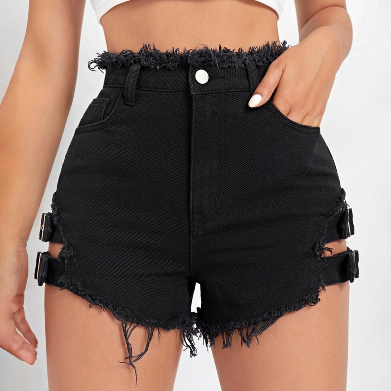 Dames denim shorts met hoge ta - Street Fashion Hot recensie en prijs