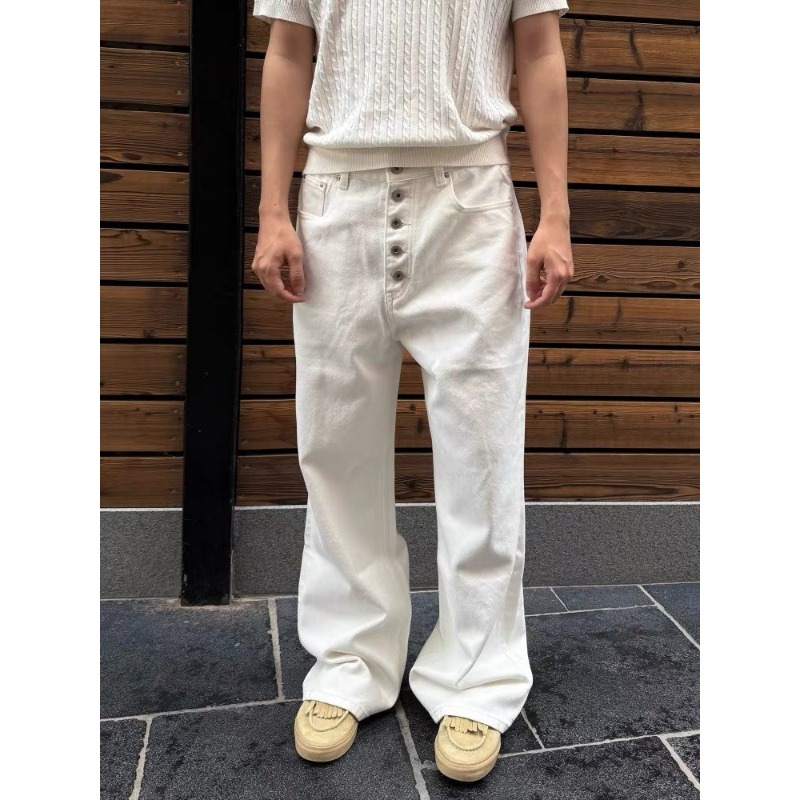 Witte jeans met wijde pijpen v - Street Fashion Jeans Men recensie en prijs